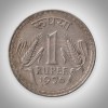 Rare 1 Rupee 1976 Republic of India Calcutta Mint Coinage India Coin # A122