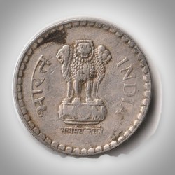 Alternative view of Rare 5 Rupees 1992 Republic India Calcutta Mint Coinage India Coin # A150