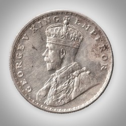 Alternative view of Rare 1 Rupee 1919 King George V Bombay Mint British India Silver Coin # A172