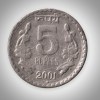Ex Rare Striking Error 5 Rupees 2001 Blank Uniface Obverse Error Bombay Mint Republic India Coinage India Coin # A183 - Image 2