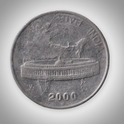 Rare 50 Paise 2000 Parliament House Noida Mint Coinage of Republic India Coin # A194