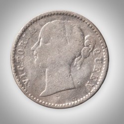 Rare Quarter Rupee 1840 Queen Victoria East Calcutta Mint India Company Silver Coinage British India Coin # A201