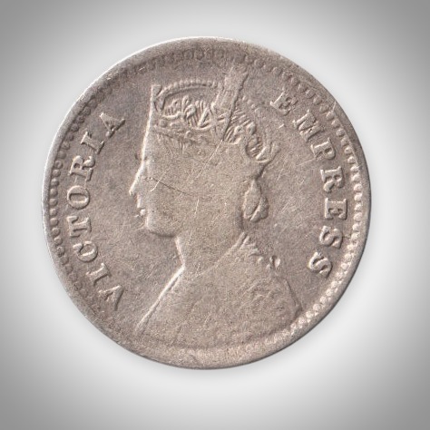 Ex Rare 2 Annas 1900 Queen Victoria Empress Bombay Mint British India Silver Coin # A224