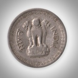 Alternative view of Rare 25 Paise 1965 Republic of India Calcutta Mint Coinage India Coin # A237