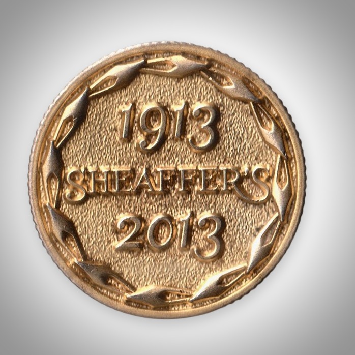 Rare Sheaffer 1913-2013 Centenary A Century of Excellence Gold Plated Commemorative Token Coin # A256