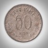 Rare 50 Paise 1975 Lion Capital Definitive Series Calcutta Mint Republic of India Coinage India Coin # A342