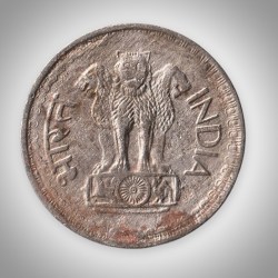 Alternative view of Rare 50 Paise 1974 Calcutta Mint Republic of India Definitive Coinage Circulated India Coin # A343
