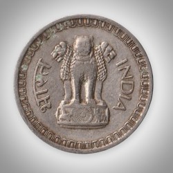 Alternative view of Rare 50 Naye Paise 1962 Naya Paisa Series Bombay Mint Republic of India Nickel Coinage India Coin # A348