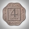 Rare 4 Annas 1920 King George V Calcutta Mint British India Scalloped Coin # A352 - Image 2