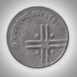 Alternative view of Error 2 Rupees 2005 Rotated Die Error Noida Mint Republic India Coin