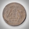 Rare 1 Rupee 1991 Republic India Bombay Mint Coinage India Coin # A382