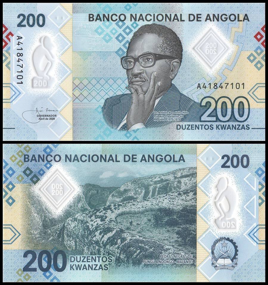 Angola 200 Kwanzas Banknote 2020 P160 UNC Polymer World Banknote UNC Unique and Rare