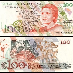 Brazil 100 Cruzeiros World Banknote 1990 ND P228 UNC Unique and Rare