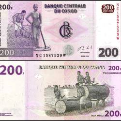 Congo Democratic Republic 200 Francs World Banknote 2013 P99b UNC Unique and Rare