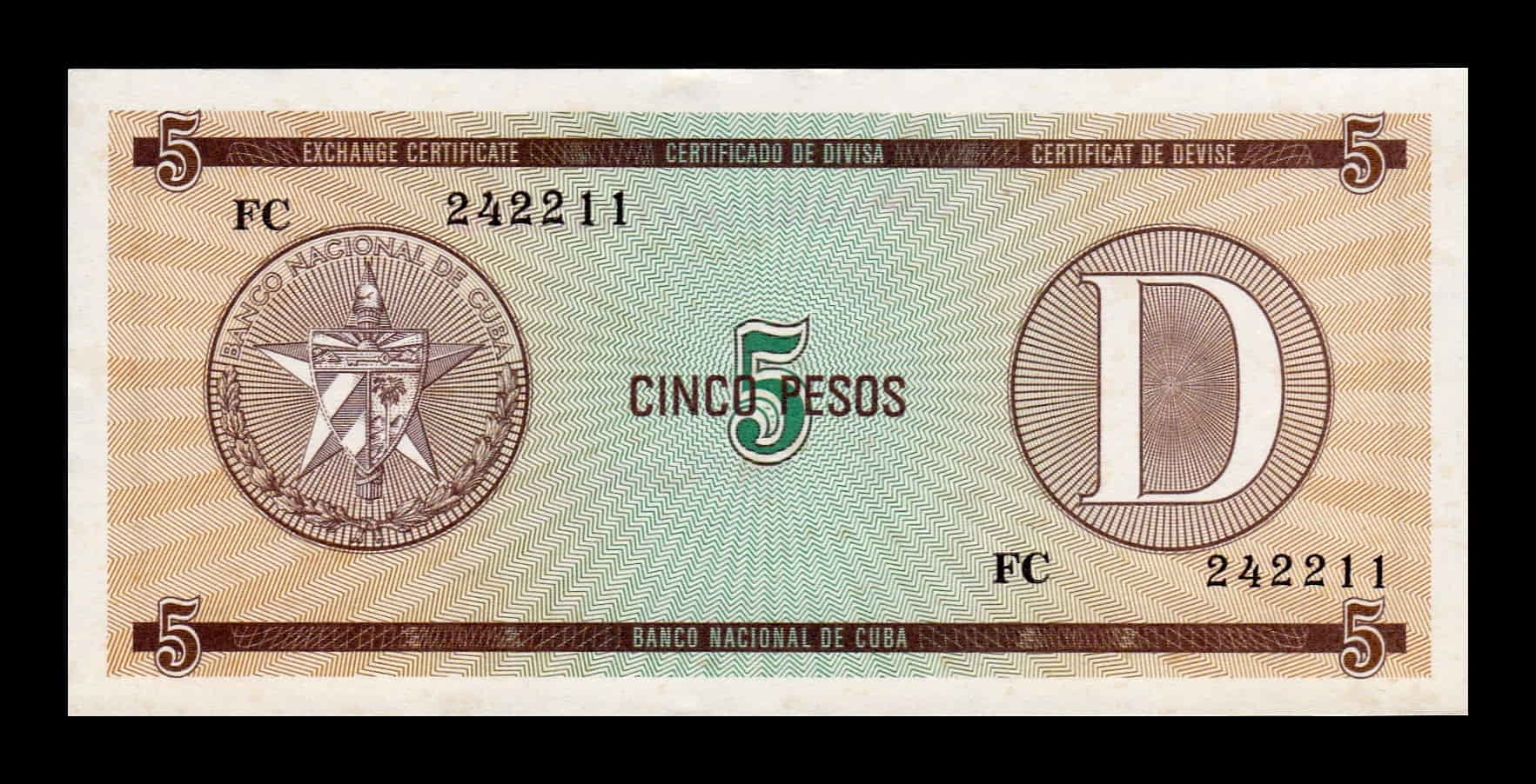 Cuba 5 Pesos 1985 World Banknote Unique and Rare - Image 2