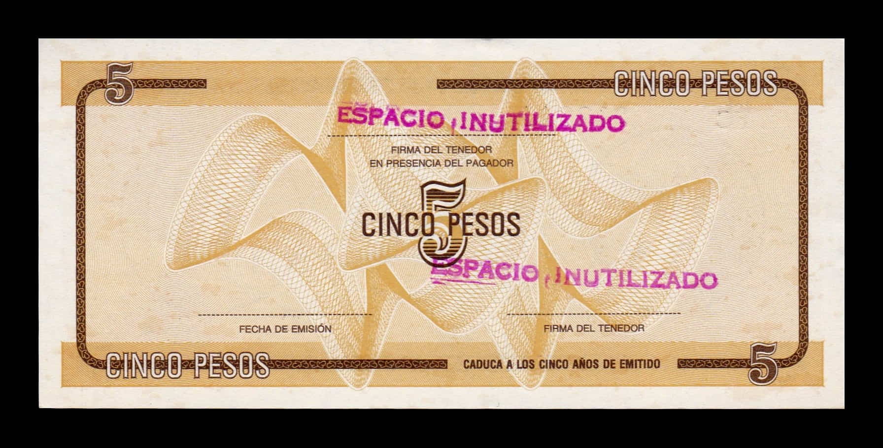 Cuba 5 Pesos 1985 World Banknote Unique and Rare