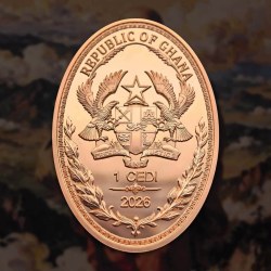 Alternative view of Republic of Ghana Maitreya Buddha 1 Cedi Year 2026 Proof Coin Issued Unique and Rare