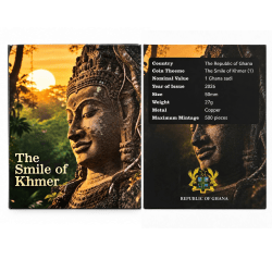Extremely Rare Item The Smile Of Khmer (1) Issued The Republic of Ghana 1 Ghana Sadi Proof Coin Year 2026 Beautiful Coin