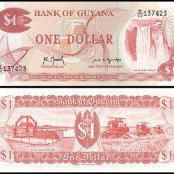 Guyana 1 Dollar World Banknote 1992 ND P21g1 UNC Unique and Rare