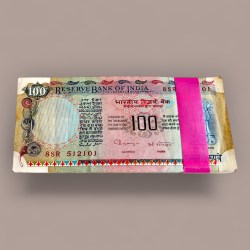 Rs 100 India Banknote Agriculture 1990s Signed By C Rangarajan Serial Bundle UNC Unique and Rare