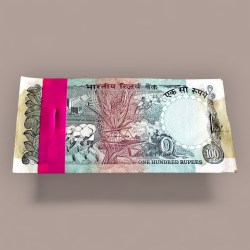 Alternative view of Rs 100 India Banknote Agriculture 1990s Signed By C Rangarajan Serial Bundle UNC Unique and Rare