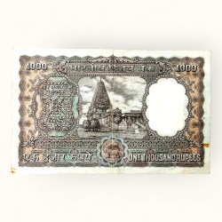 Alternative view of Re 1000 Republic India Banknote Issue Signed By NC Sengupta Issue Top Crisp Paper Unique and Rare Issue