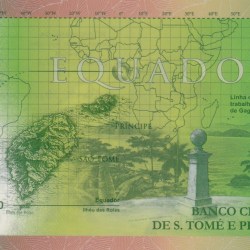 Alternative view of Sao Tome and Principe 50 Dobras (50 Years of Independence) Rare Unc Polymer Note #B2
