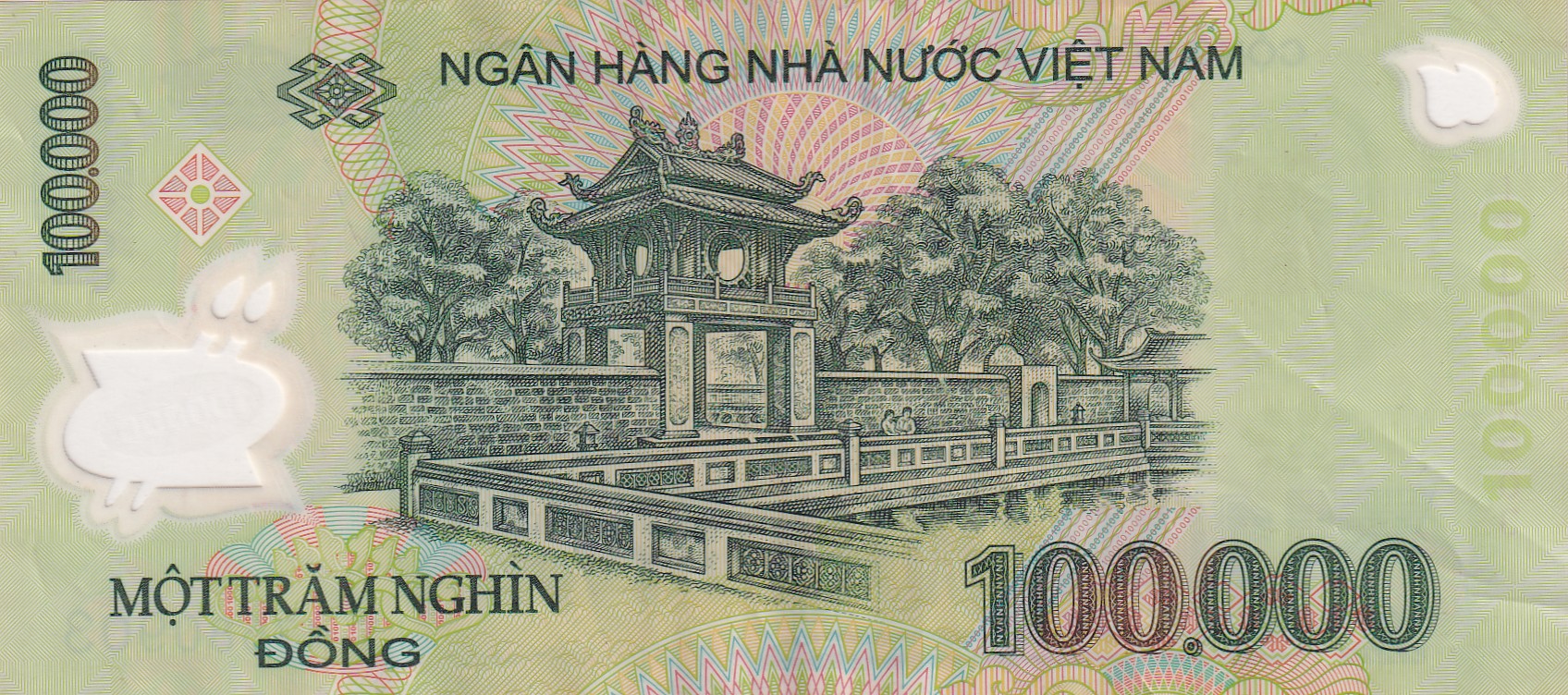 Vietnam 100 000 Đồng Rare Polymer Note #B2
