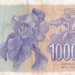 Alternative view of Yugoslavia 1000000 Dinar Rare Note