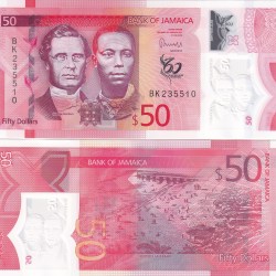 Jamaica 50 Dollars (Independence) Rare Unc Polymer Note