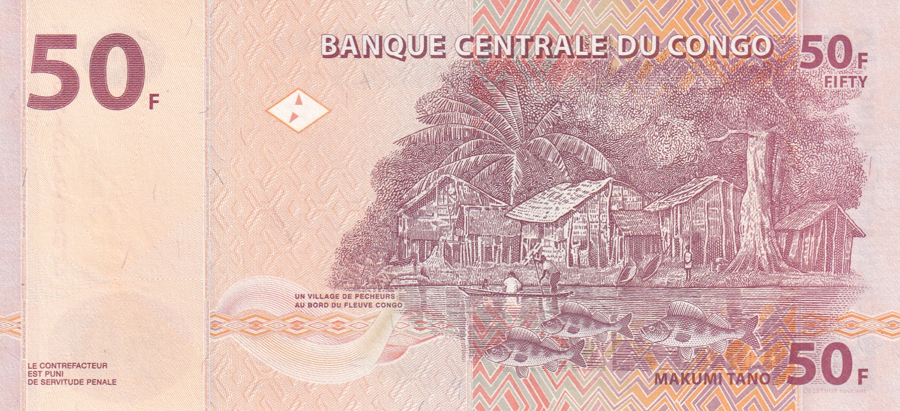 Congo 50 Francs UNC Note With Ending 786 Fancy Number