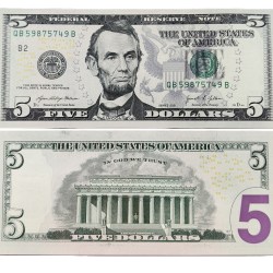 United States 5 Dollars Rare Unc Note