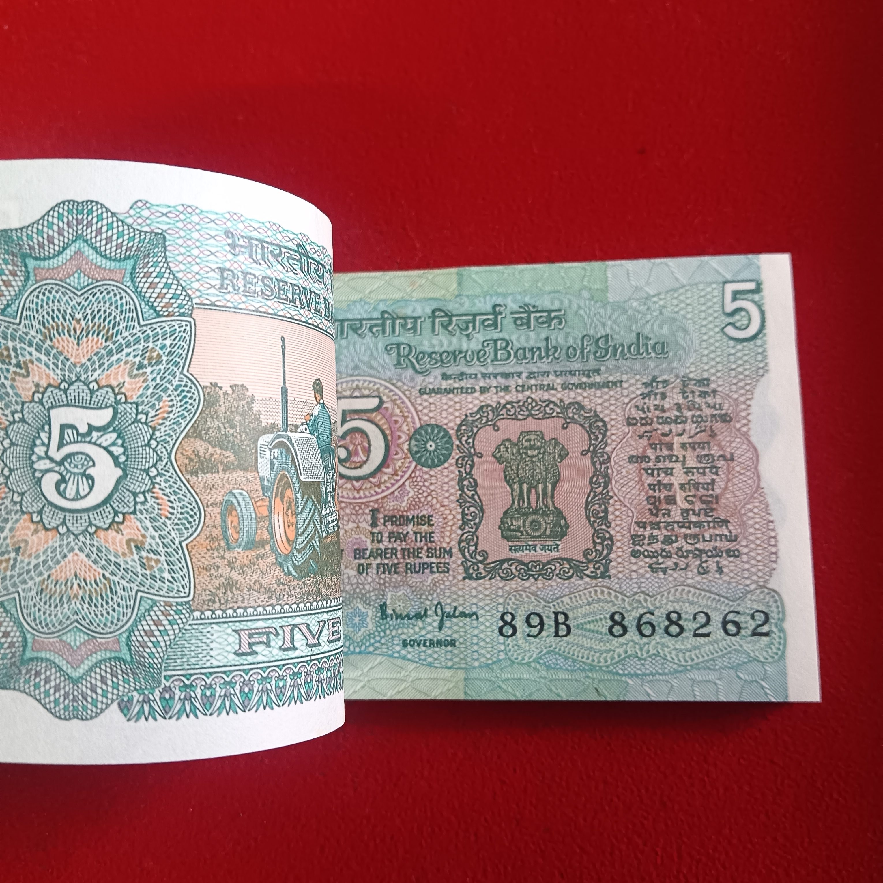 Five Rs Rare Tractor Full Serial Bundle Governor Bimal Jalan Unc Condition Reserve Bank of India 868201