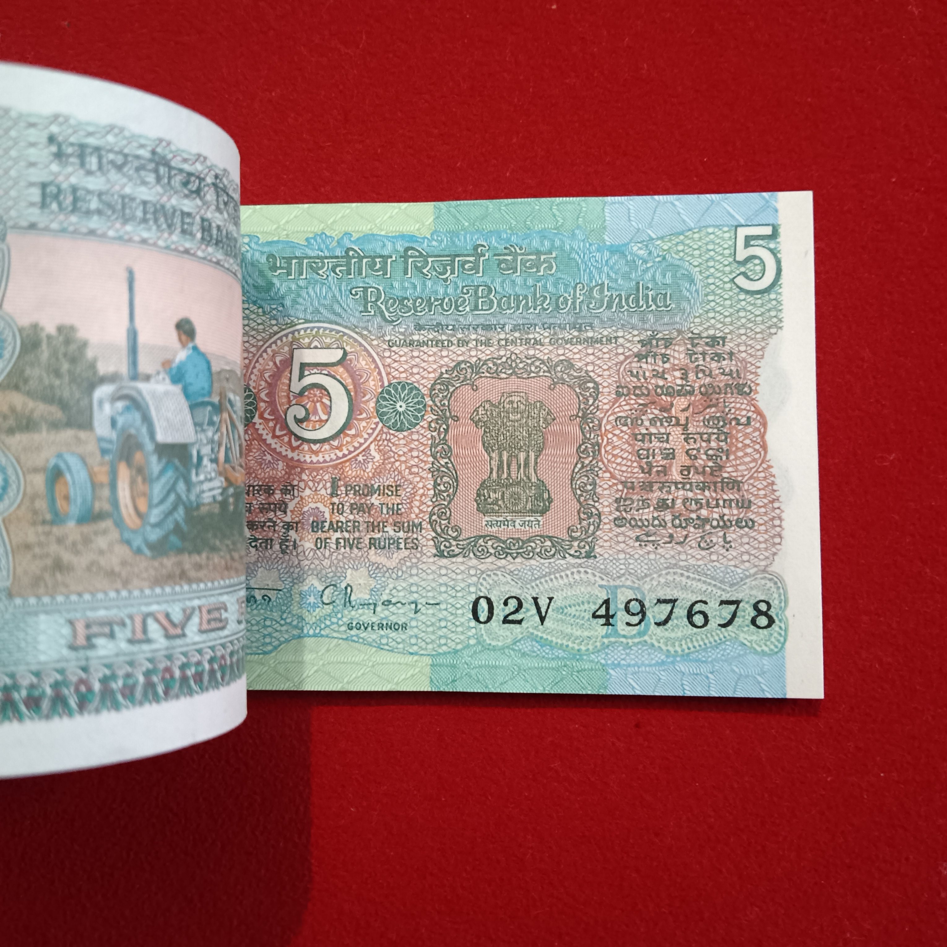 Five Rs Rare Tractor Full Serial Bundle Governor C Rangarajan Unc Condition Reserve Bank of India 497601
