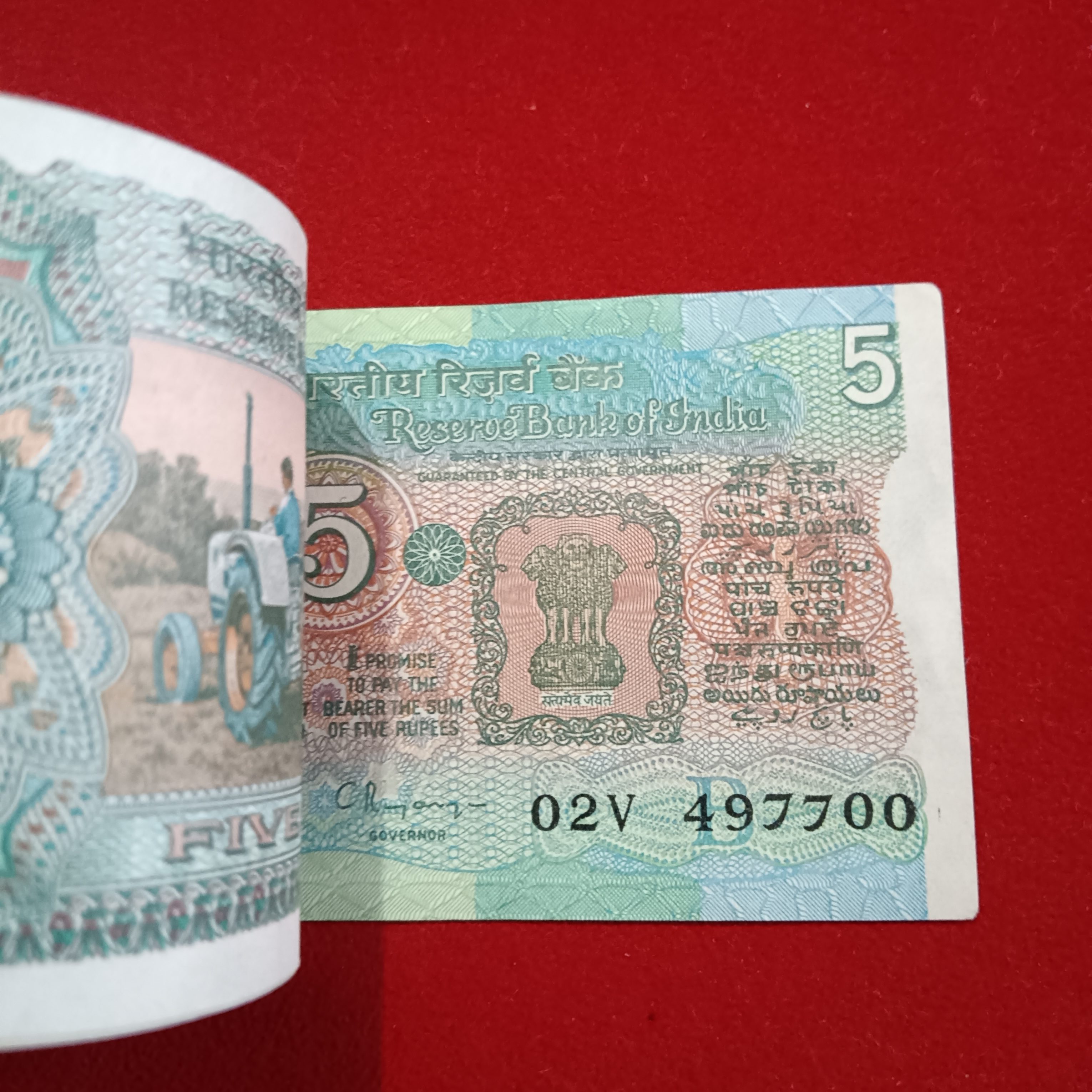 Five Rs Rare Tractor Full Serial Bundle Governor C Rangarajan Unc Condition Reserve Bank of India 497601