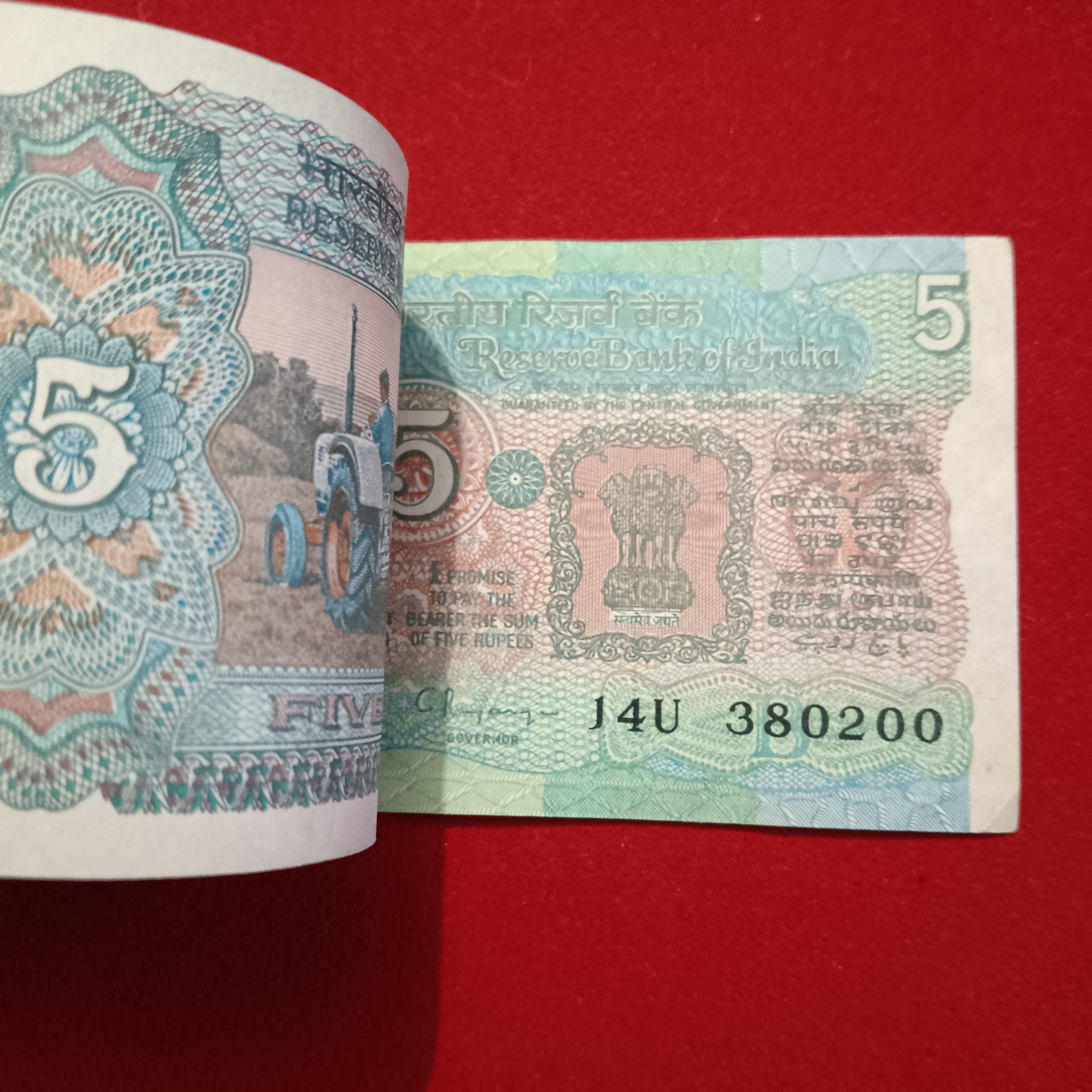 Five Rs Rare Tractor Full Serial Bundle Governor C Rangarajan Unc Condition Reserve Bank of India 380101