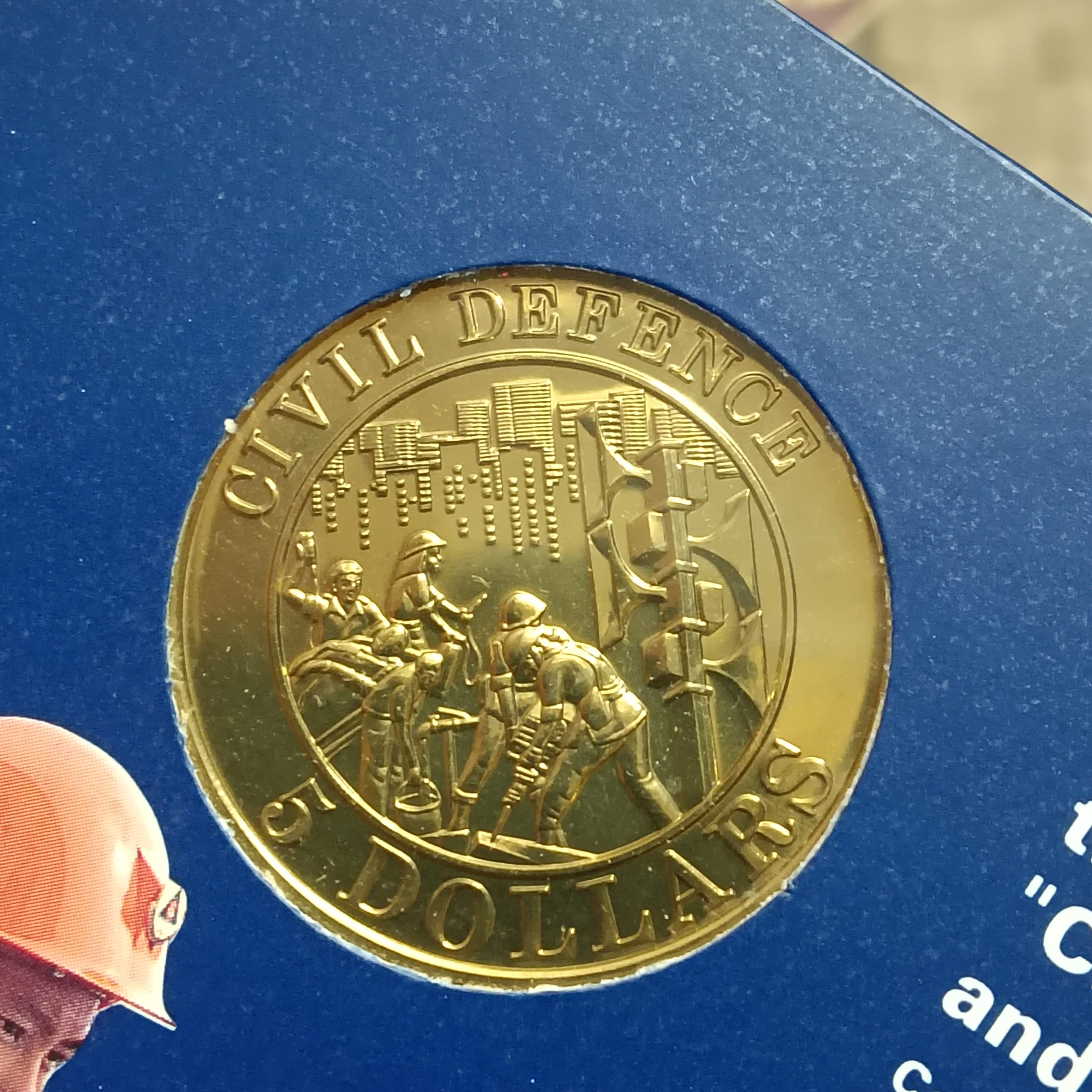 Extremely Rare 5 Dollars CIVIL DEFENCE 1991 Year Proof Coin set Issue The Singapore Mint