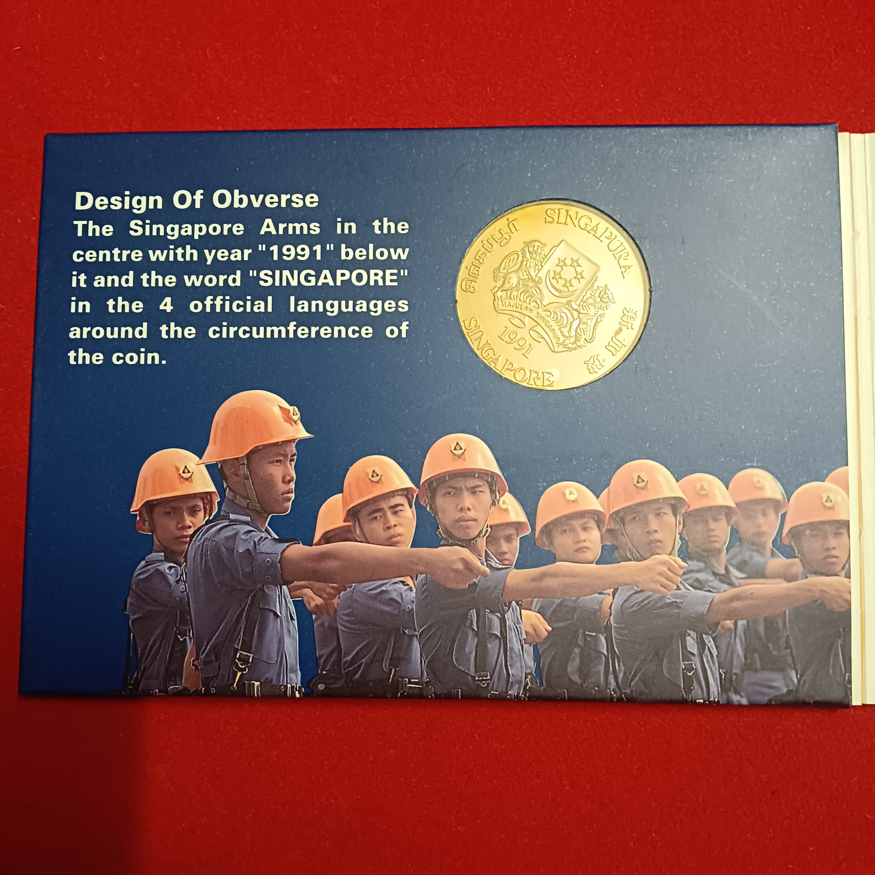 Extremely Rare 5 Dollars CIVIL DEFENCE 1991 Year Proof Coin set Issue The Singapore Mint