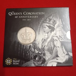 Extremely Rare The Queen's Coronation 60th Anniversary Five Pounds Elizabeth 1953-2013 To Reign And Serve Issued The Royal Mint
