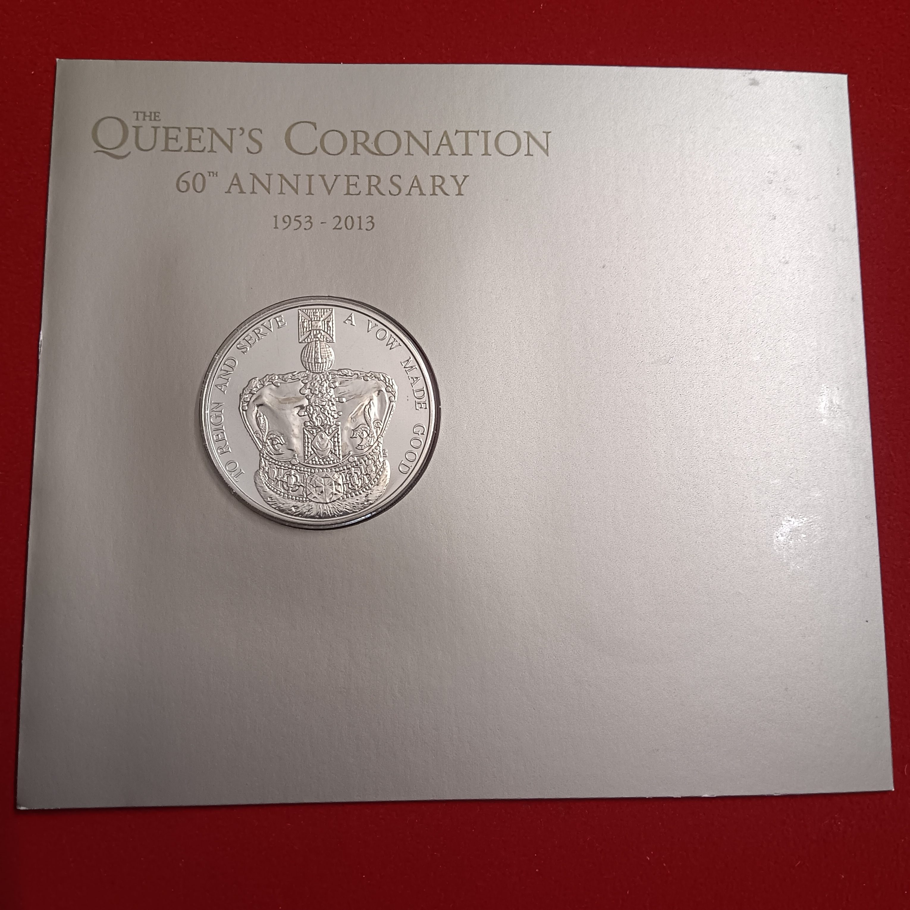 Extremely Rare The Queen's Coronation 60th Anniversary Five Pounds Elizabeth 1953-2013 To Reign And Serve Issued The Royal Mint