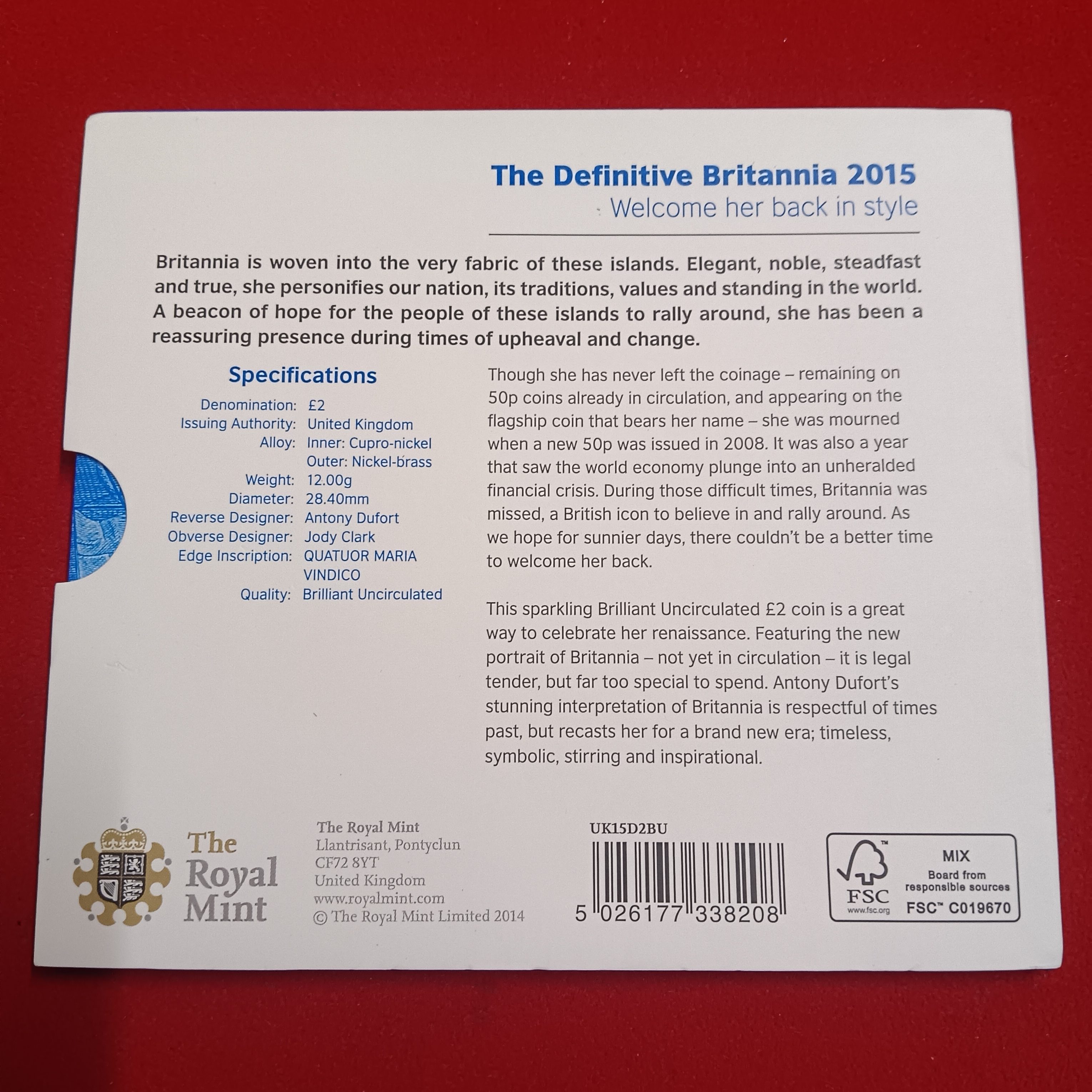 Extremely Rare The Definitive Britannia 2015 United Kingdom 2 Pounds Proof Coin Set Issued The Royal Mint