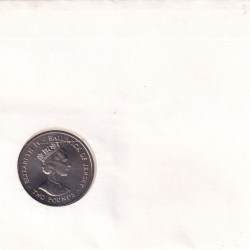 Alternative view of Jersey 2 Pounds 1990 - Elizabeth II 90th Birthday of Queen Mother Rare Coin ( First Day Cover with Stamp )