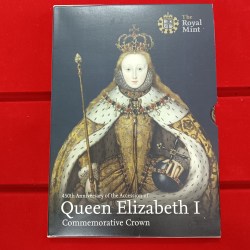 Extremely Rare 450th anniversary of the accession of Queen Elizabeth I Commarative Crown Five Pounds Proof Coin Issued The Royal Mint
