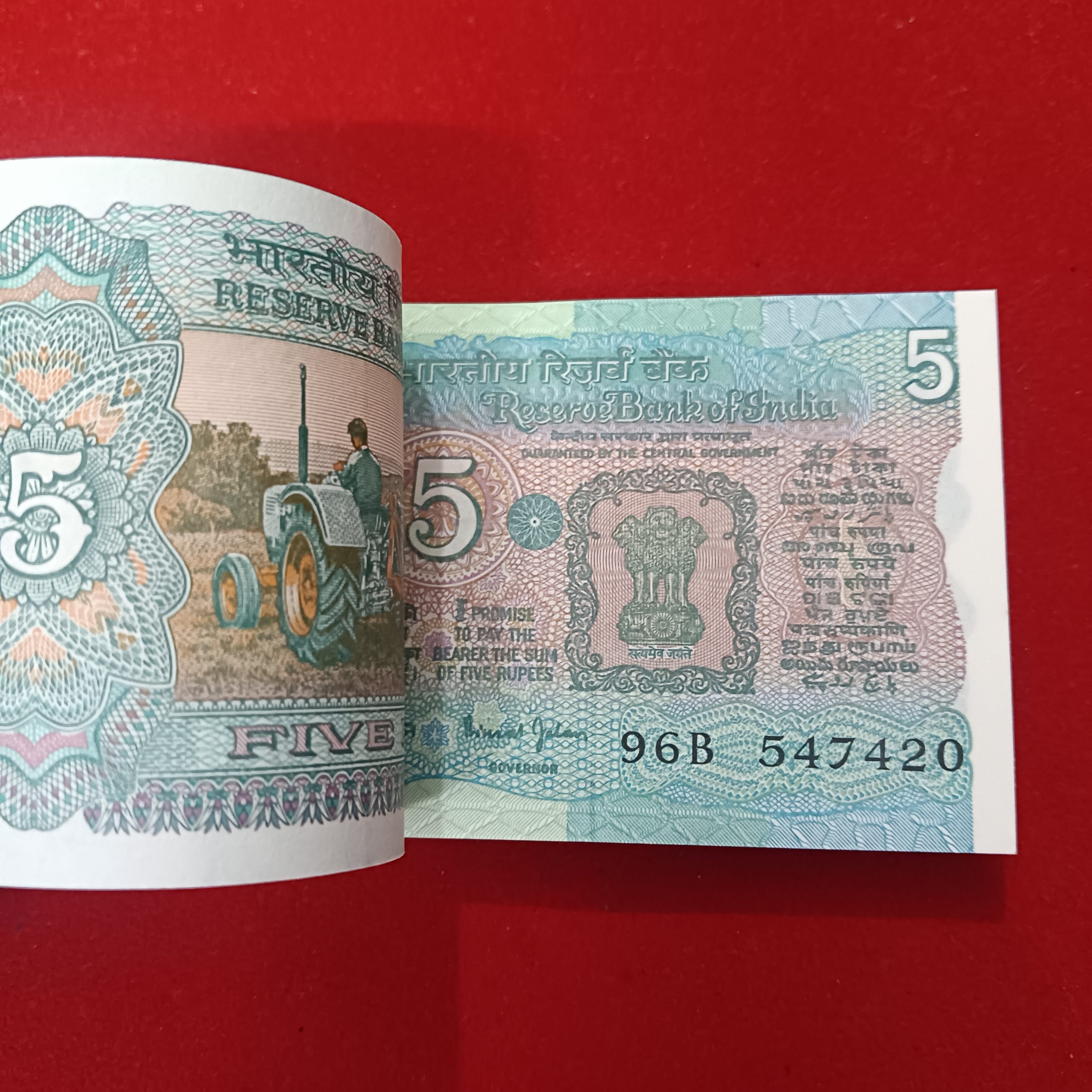 Five Rs Rare Tractor Full Serial Bundle Governor Bimal Jalan Unc Condition Reserve Bank of India 547401