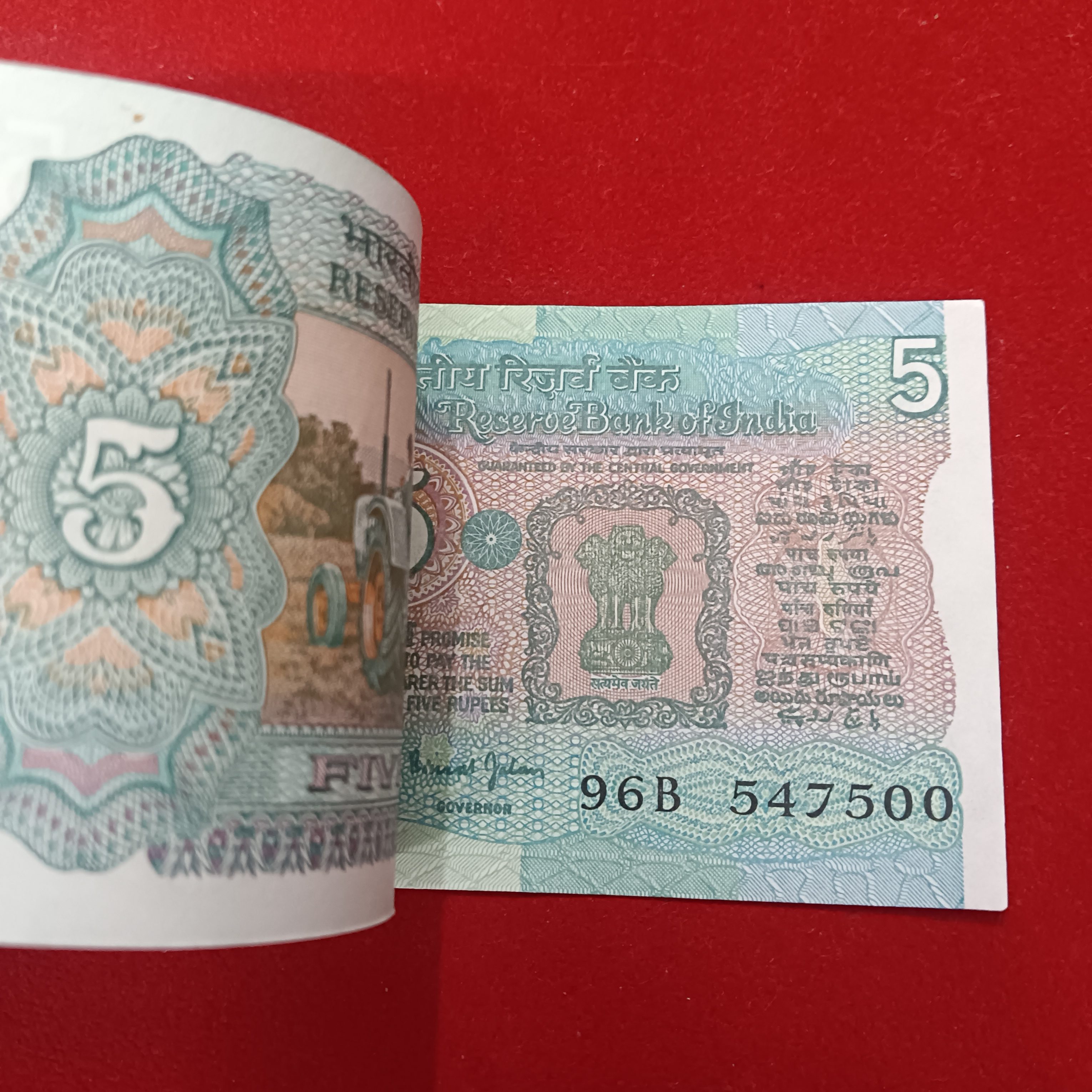 Five Rs Rare Tractor Full Serial Bundle Governor Bimal Jalan Unc Condition Reserve Bank of India 547401