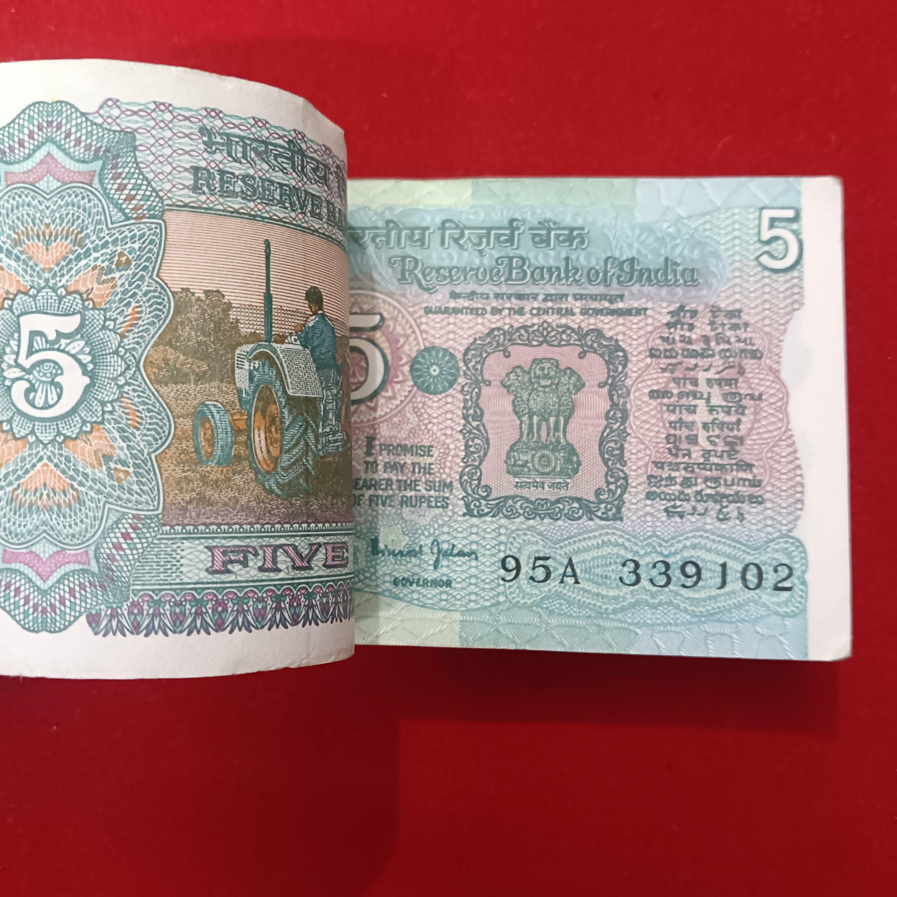 Five Rs Rare Tractor Full Serial Bundle Governor Bimal Jalan Unc Condition Reserve Bank of India 339101