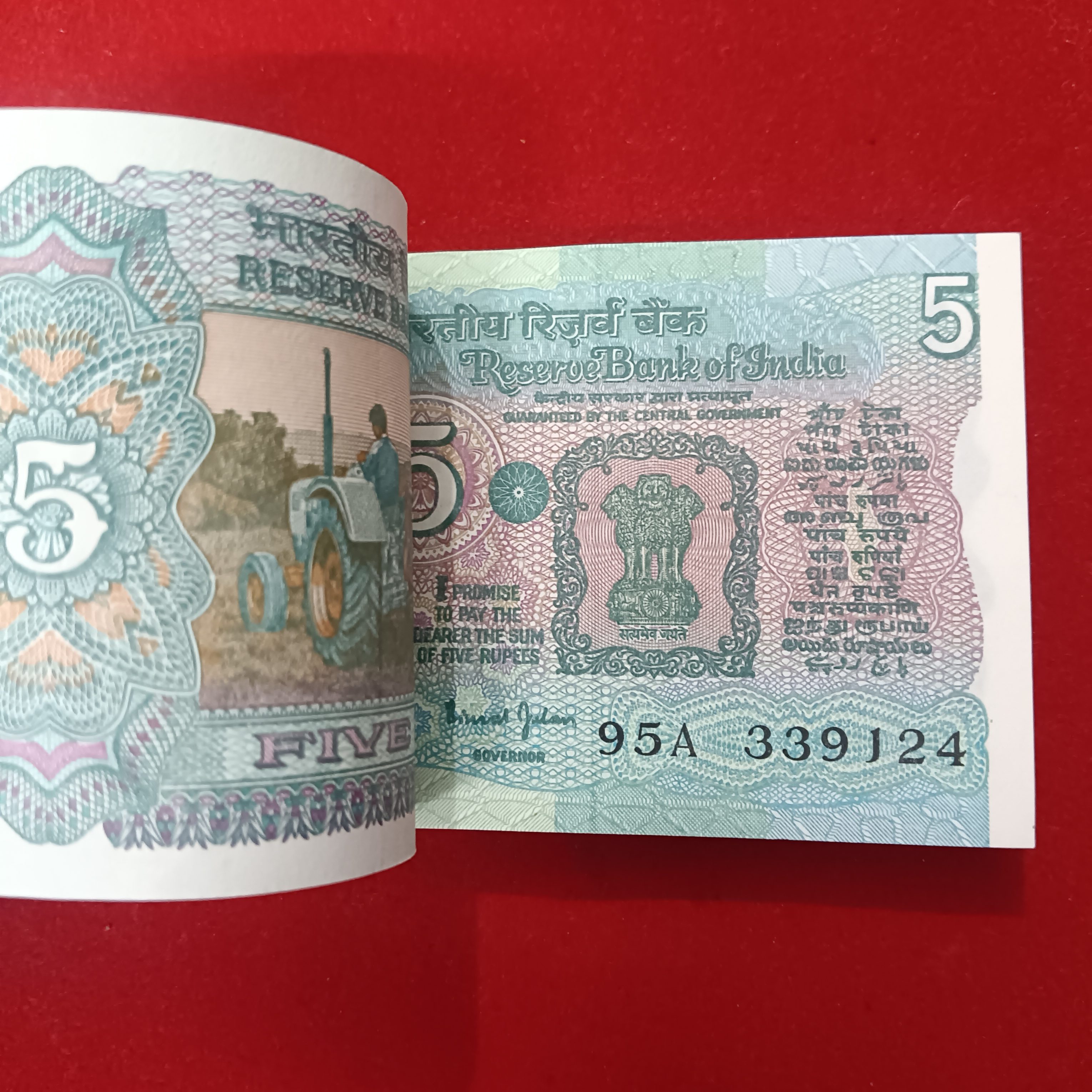 Five Rs Rare Tractor Full Serial Bundle Governor Bimal Jalan Unc Condition Reserve Bank of India 339101