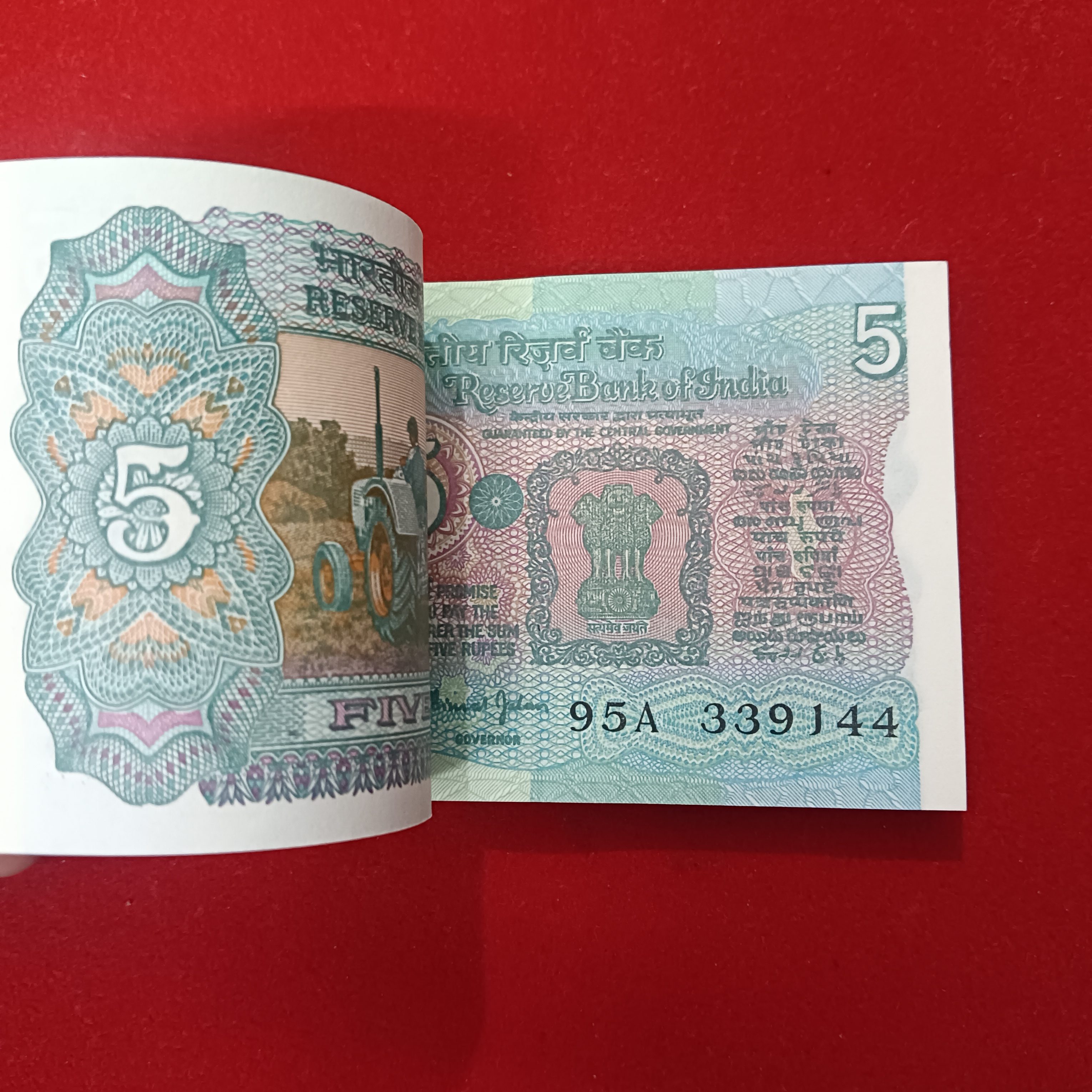 Five Rs Rare Tractor Full Serial Bundle Governor Bimal Jalan Unc Condition Reserve Bank of India 339101