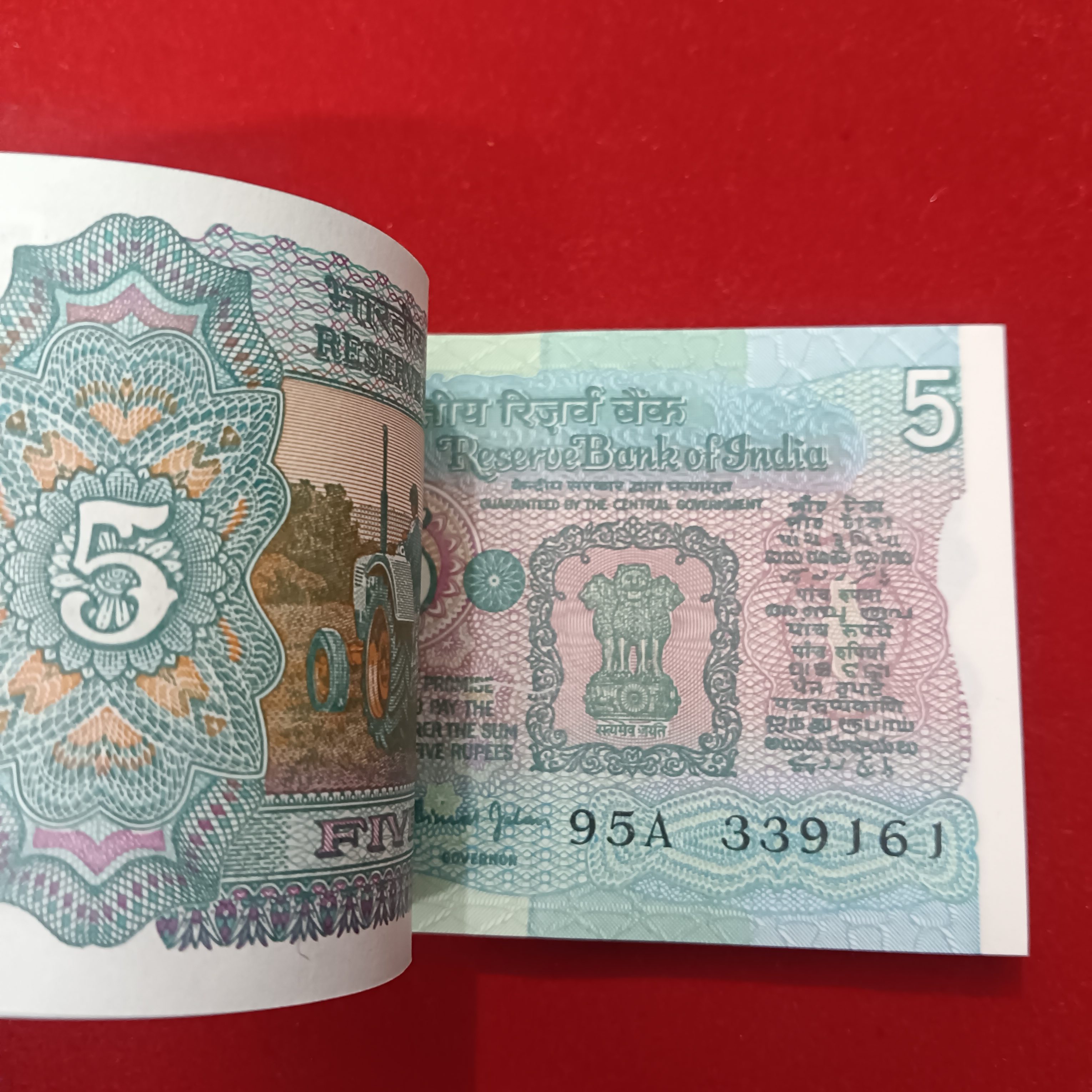 Five Rs Rare Tractor Full Serial Bundle Governor Bimal Jalan Unc Condition Reserve Bank of India 339101