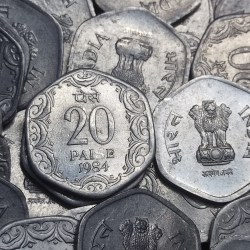 20 PAISA YEAR 1984 CALCUTTA MINT LOT OF 28 COIN PRICE